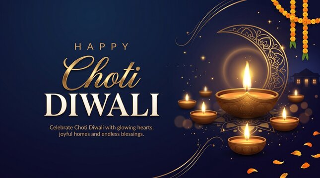 Choti Diwali Greeting Card With Ornate Brass Diya