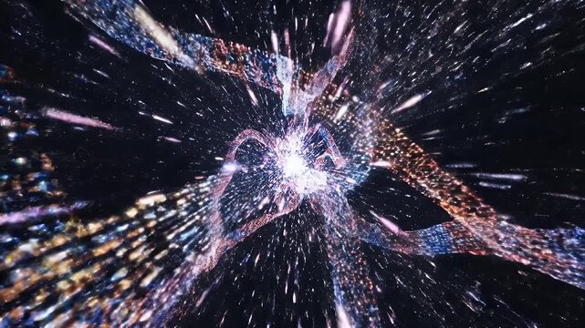 A solitary, spiky white light starburst glowing in a deep night sky