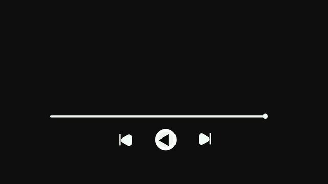 Audio music player timeline bar moving with track animation on transparent background, One minute music player animation multimedia concept, Media player template, Music player timeline bar video