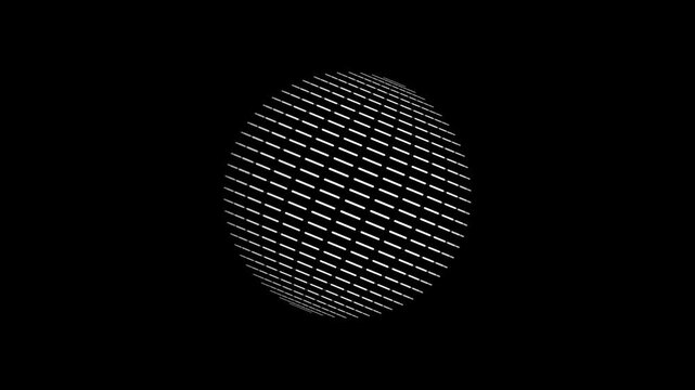 Parametric Digital Globe Rotating with Fragmented Data Lines Loop