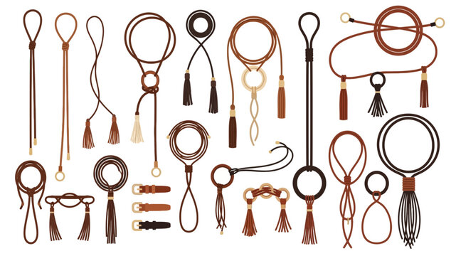 Collection of colorful braided leather lanyards and keychains.