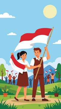 Indonesian Youth Celebrating Sumpah Pemuda Youth Pledge Day Concept