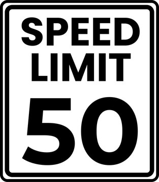 Speed Limit 50 mph Sign Vector