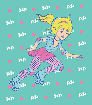 Vintage Roller Skate Girl