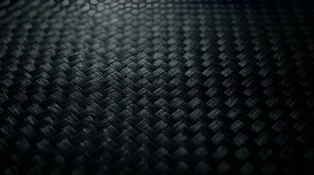 Dark textured carbon fiber weave background.