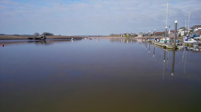 Topsham and River Exe from a drone, Exeter, Devon, England, United Kingdom