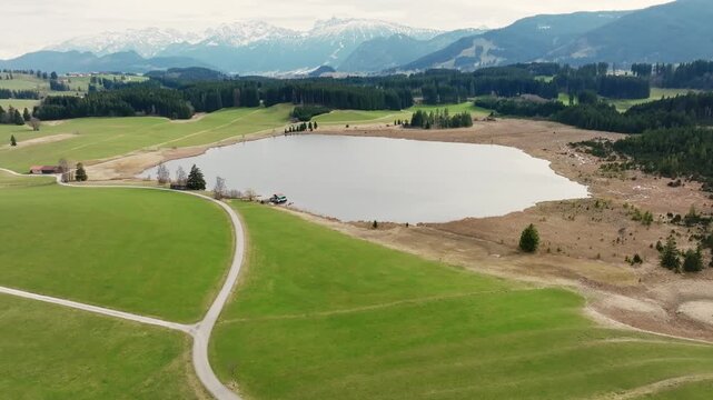 Video of the approach to Attlesee in the Alpine panorama, Allg&auml;u, Bavaria, Germany