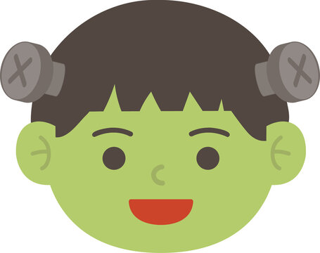 Cute little zombie boy character avatar face icon