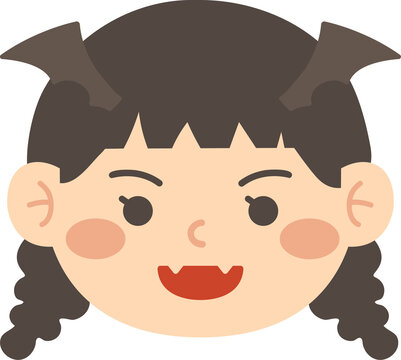 Cute little dracula vampire girl character avatar face icon