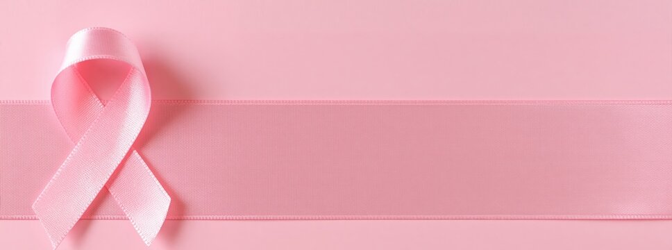 Ribbon pink symbol for breast cancer awareness month campaign supporting health and medical hope