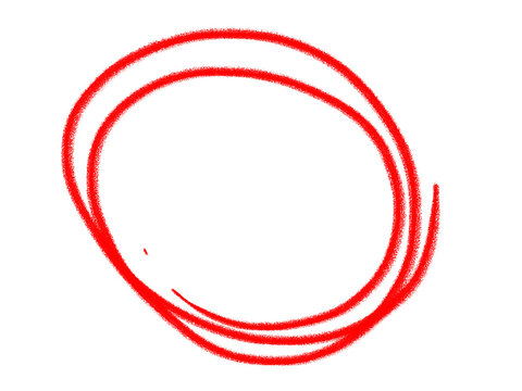 Hand Drawn Red Circular Brush Stroke for Graphic Design