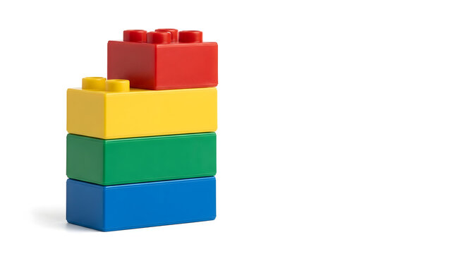 Colorful modular building blocks stacked vertically, illustrating agile project management principles, concept for teamwork, workflow optimization, and iterative development processes
