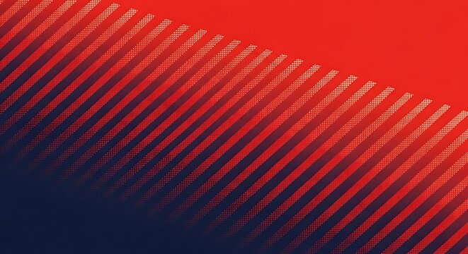 Abstract background, featuring a diagonal, gradient transition from, dark navy blue, to vibrant red, with a repeating, pattern of thin, parallel white stripes