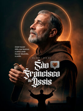 Dia de S&atilde;o Francisco de Assis Igreja Post Card Insta Template Banner