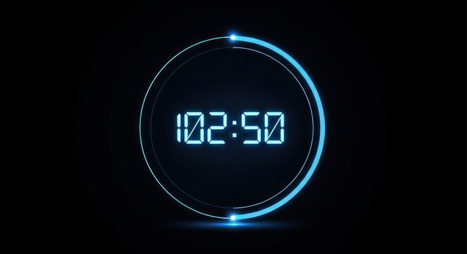 Digital Timer with Neon Ring and Countdown