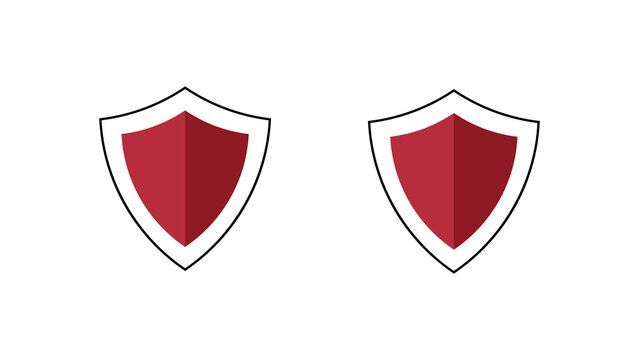 Shield icons set, isolated on transparent background