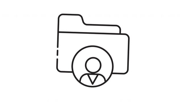 User Folder Management Animation Icon, Personal Data and File Organization Motion Graphic