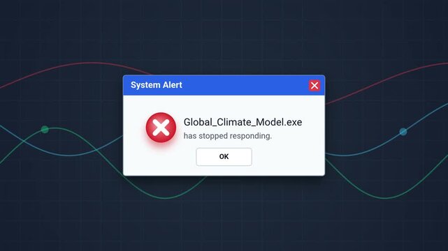 System error alert window showing program crash notification on dark computer screen background