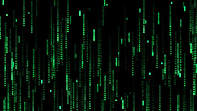 Green pixel rain abstract video animated background