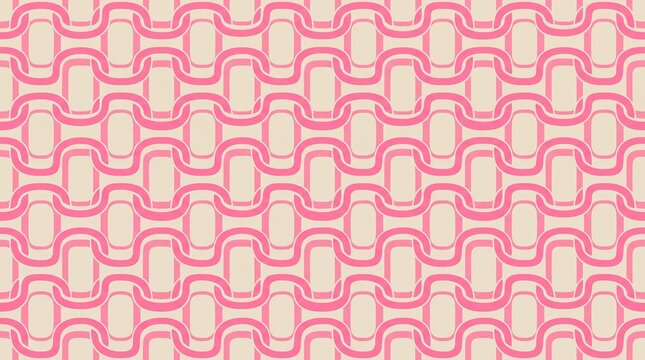 Pink wavy chain seamless pattern background