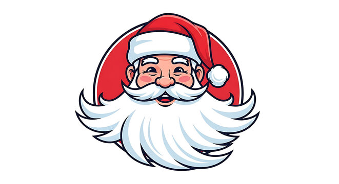 Happy santa claus face head icon cartoon illustration