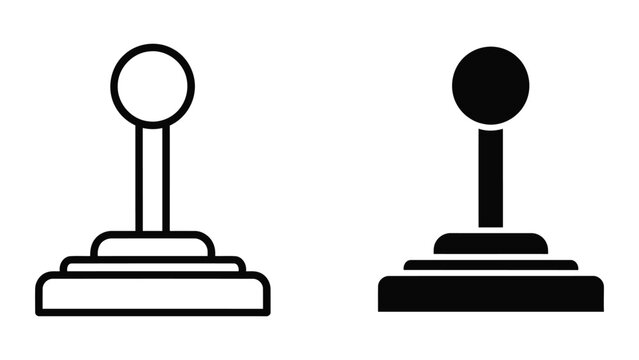 Gaming joystick controller icon isolated on transparent background vector art