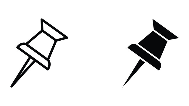 Push pin icon for office and organization marking as simple vector illustration