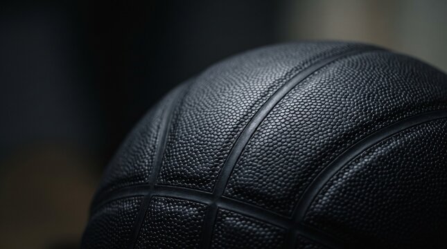 Black Basketball Isolated Sports Equipment with Realistic Textured Surface for Athletic Training and Commercial Design