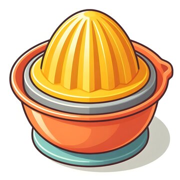 Manual citrus juicer squeezer flat vector illustration lemon press fruit juicer isolated on white background