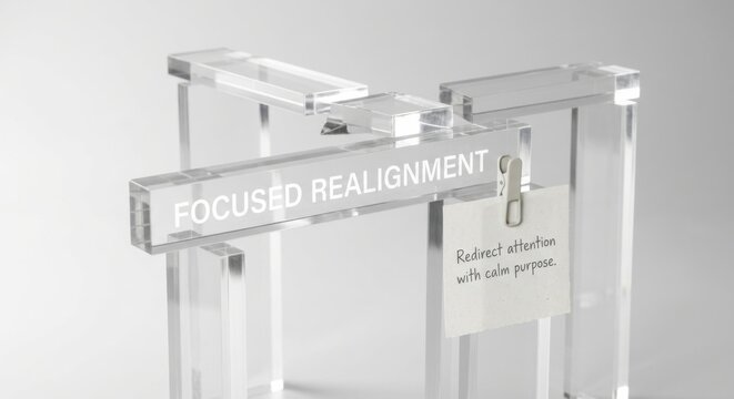 Focused Realignment Display with Inspirational Message on Acrylic Structure