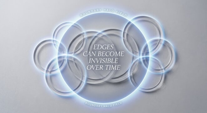 Interlocking Transparent Acrylic Rings with Glowing Edges Concept