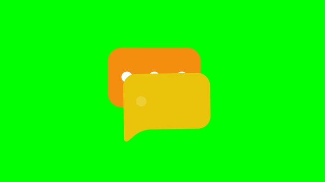 Animated chat bubbles with typing dots on green screen