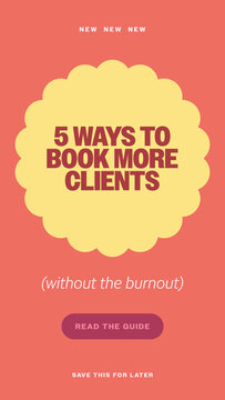 Bloom Design Story / Coral and Yellow Client Booking Guide With Scalloped Title Card for Business Stories / Vertical / Part 02