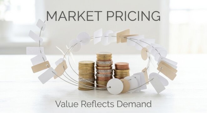 Stacks of Coins Representing Market Pricing and Value Reflecting Demand