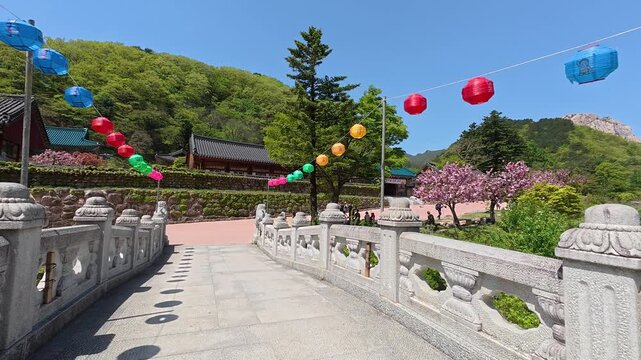 Stone wall near Sinheungsa Temple, Seoraksan, South Korea.