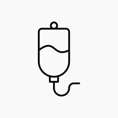 Fototapeta premium IV Bag icon flat outline in black