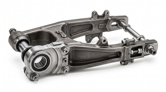 Titanium Motorcycle Swingarm Suspension Component Isolated
