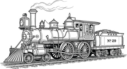 steam locomotive in the countryside © Khokhar