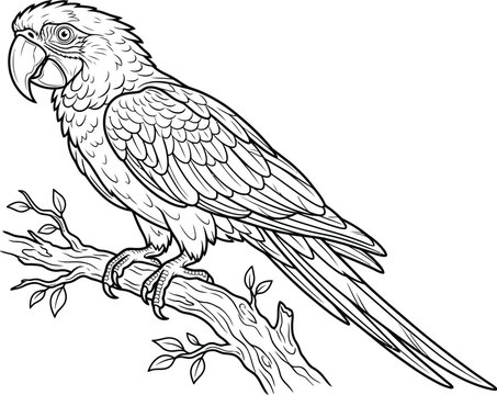 vector illustration of a parrot