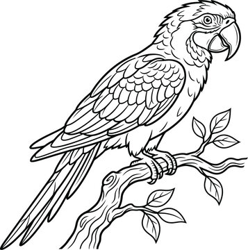 vector illustration of a yellow parrot