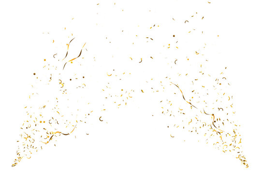 Golden Confetti Party Cannon Poppers Background Luxury Celebration Party Glitter Ribbon Festive Corner Blast