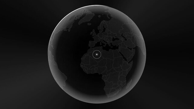 Algeria Globe Map with Location Marker for Technology Targeting
