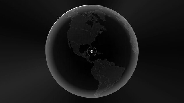 Cuba Location Target on Digital Globe Map Scanning Interface