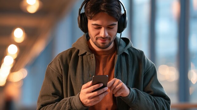 A blind person using a smartphone with an accessibility screen feature, demonstrating technology that supports visually impaired users for better communication and independence.