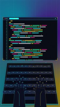 coding typing keyboard loop software programming animation monitor code