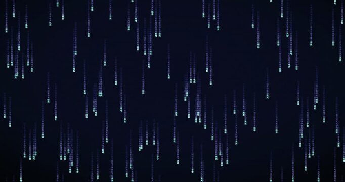 Falling Han ideogram characters create a mesmerizing violet matrix rain animation with a soft neon glow.