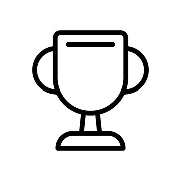 Minimalist line icon of a trophy cup symbolizing success and achievement