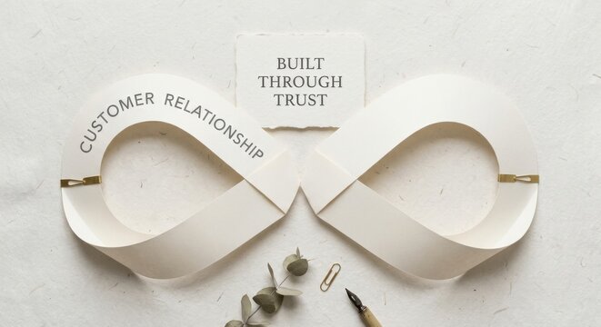 Infinity Ribbon Symbol of Relationship Built Through Trust with Stationery