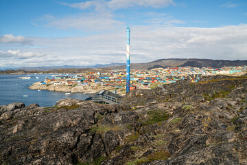 Greenland view of Ilulissat City and icefjord. © Maridav