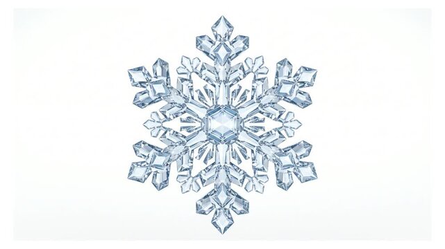 Ornate Blue Snowflake Illustration on White Background